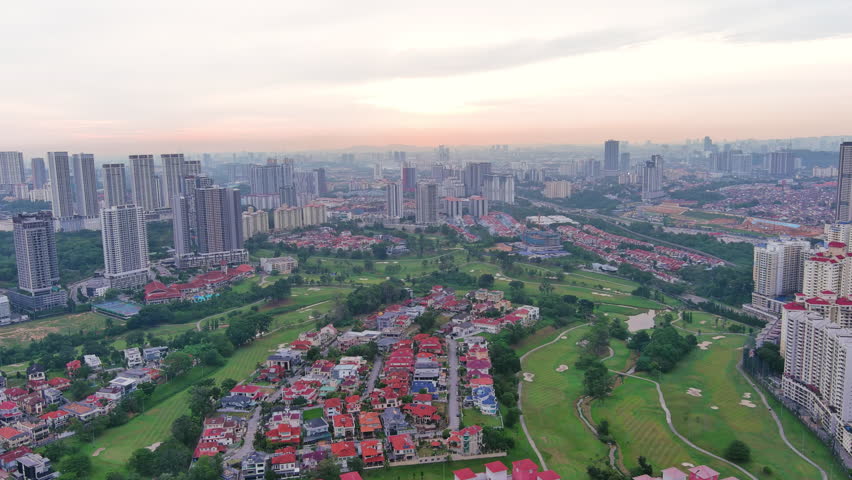 Kuala Lumpur, Malaysia: Aerial view of capital city of Malaysia - landscape panorama of Southeast Asia from above