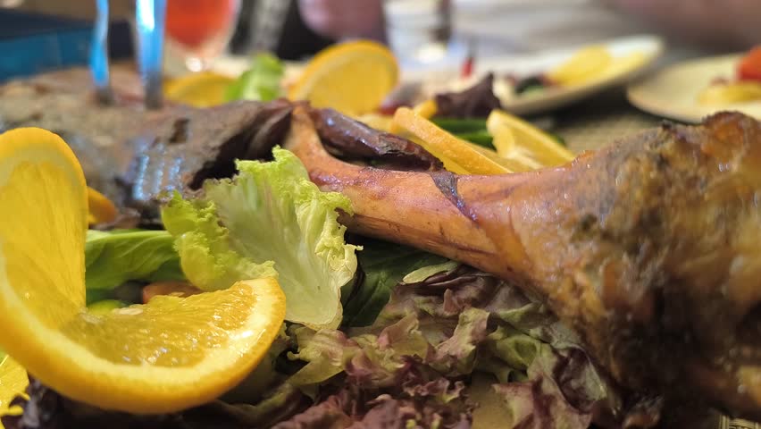 leftover meat on the bone after dinner