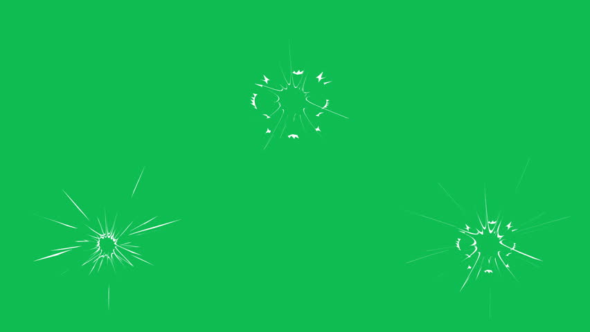 Punch impact effect loop animation with burst hits on green screen. 4K animated for motion graphics, fight effects, and video editing.