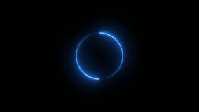 A glowing neon blue circle emits radiant energy in a dark background, creating a futuristic, digital, and minimalist visual often seen in loading or progress animations. - Powered by Shutterstock - Get 15% off with code: PIKWIZARD15