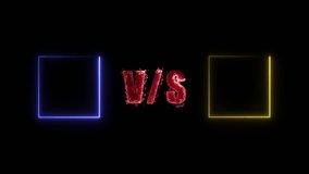 Two neon pink glowing squares face off with V S in the center, symbolizing a dramatic versus matchup in a high-energy digital or gaming context. 4K Video motion graphic animation. - Powered by Shutterstock - Get 15% off with code: PIKWIZARD15