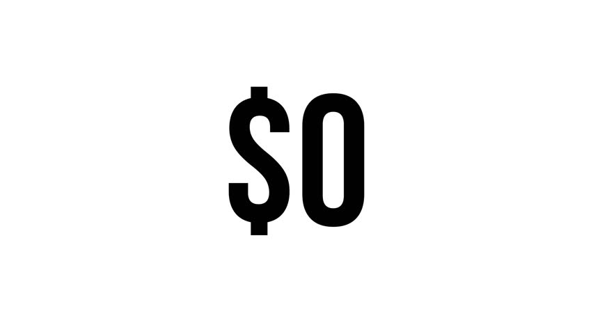 Fast dollar number count from 0 to $6000 with black ink drops on a white background