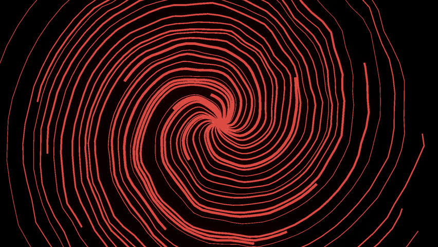 A 3D loop animation of an abstract swirling curve line that spirals into a hole, with a transparent background
