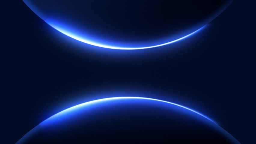 Half Blue Gradient Spheres with Rim Light Animation Slow Motion Abstract Loop Background
