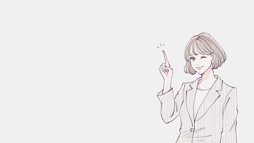 woman in suit pointing and explaining, Business Illustration video clipart

