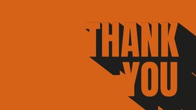 Thank you Retro speech bubble design in parrot orange and black colour. 4k Video   - Powered by Shutterstock - Get 15% off with code: PIKWIZARD15