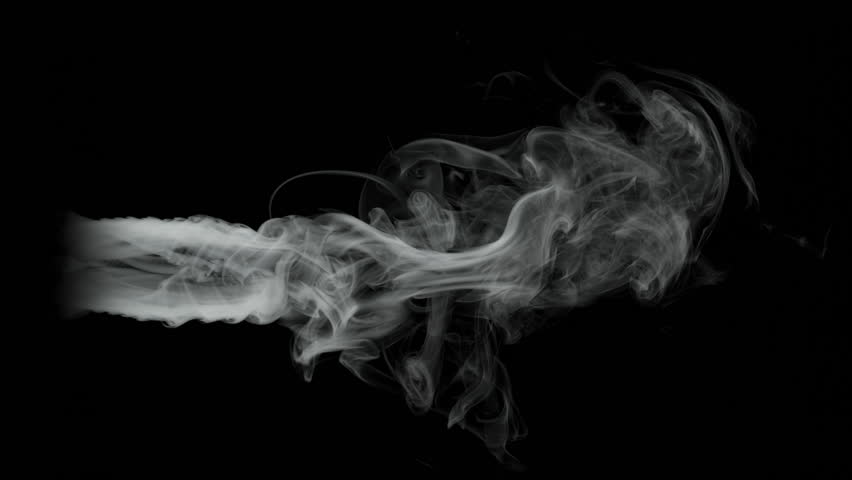 Super Slow Motion Shot of Slowly Rising Steam, Isolated on Black Background at 1000fps.