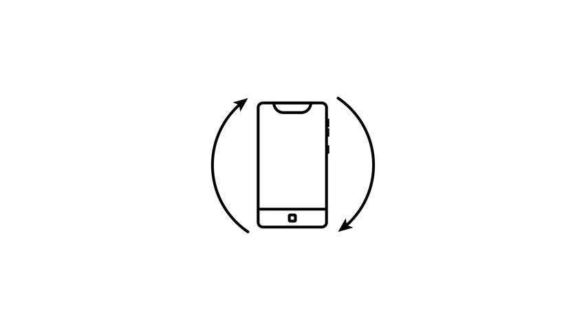 Phone Rotating Icon Animation in Smooth 4K Ultra HD – Dynamic Mobile Device Symbol for UI, Apps and Websites.