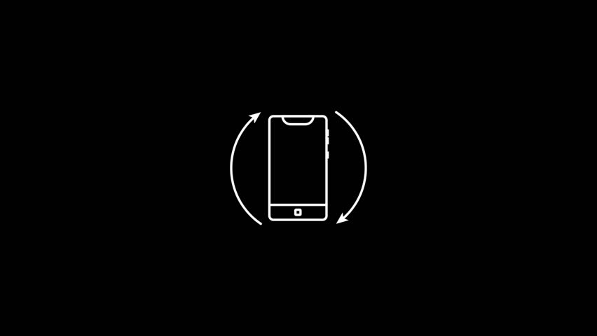 Phone Rotating Icon Animation in Smooth 4K Ultra HD – Dynamic Mobile Device Symbol for UI, Apps and Websites.