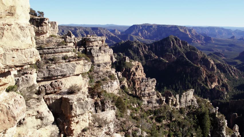Edge of the World, Arizona aerial shot showing cliffs and Oak Creek Canyon.