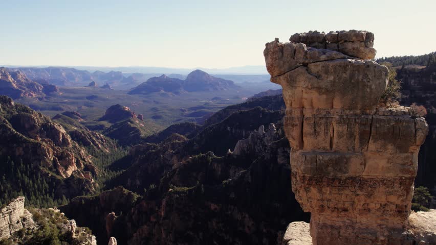 Edge of the World, Arizona aerial shot showing Oak Creek and Sedona below.