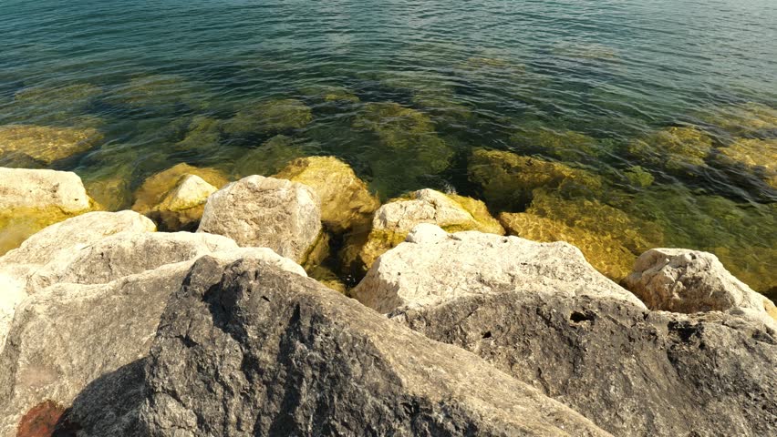 Lake Michigan Breakwall on a Gentle Summer Day