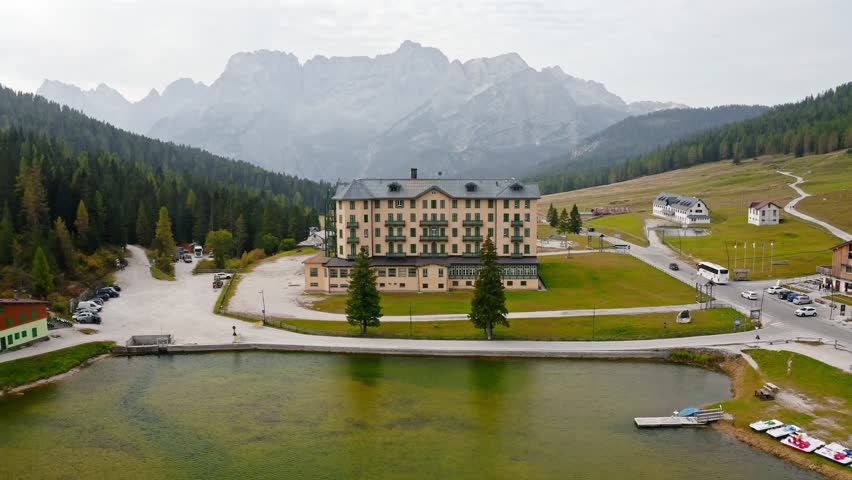 Aerial view of Lago di Misurina