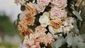 Close-up of pastel roses in blush pink, cream, and beige. A soft, romantic floral composition perfect for weddings, vintage themes, or elegant design inspiration. - Powered by Shutterstock - Get 15% off with code: PIKWIZARD15