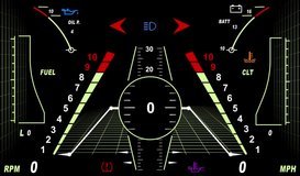 Retro Digital Dashboard Panel  80s Automotive-Inspired Clear Line Illustration for Custom Animation - Powered by Shutterstock - Get 15% off with code: PIKWIZARD15