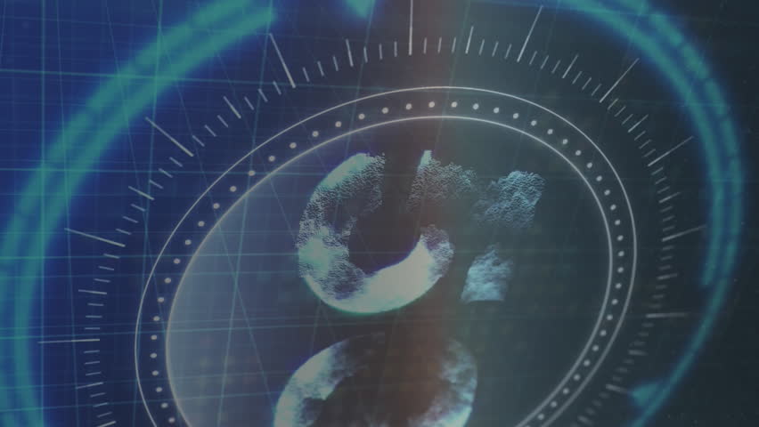 Animation of data processing on moving screens and scan scoping over blue background. Global connections, data processing and digital interface concept digitally generated video. - Powered by Shutterstock - Get 15% off with code: PIKWIZARD15