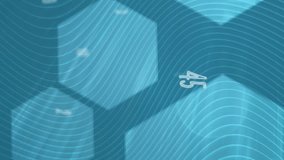 Animation of numbers over interface with data processing against hexagonal shapes on blue background. Computer interface and business technology concept - Powered by Shutterstock - Get 15% off with code: PIKWIZARD15