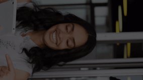 Animation of stock market data processing over diverse colleagues discussing and smiling at office. Computer interface and business data technology concept - Powered by Shutterstock - Get 15% off with code: PIKWIZARD15