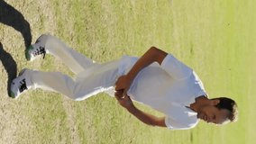 Animation of digital data processing over diverse cricketers on field. Global sports, social media, connections, computing and data processing concept digitally generated video. - Powered by Shutterstock - Get 15% off with code: PIKWIZARD15