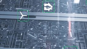 Animation of eco icons and digital data processing over computer servers. Global connections, computing and data processing concept digitally generated video. - Powered by Shutterstock - Get 15% off with code: PIKWIZARD15