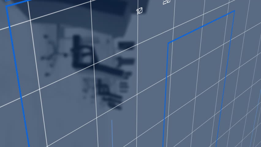 Animation of blue charts processing data over computers on desks at empty office. Connection, data, processing, digital interface, business and communication, digitally generated video. - Powered by Shutterstock - Get 15% off with code: PIKWIZARD15