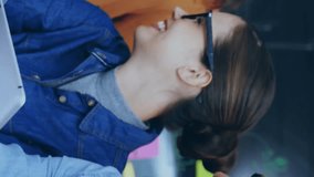 Animation of eco icons and data processing over diverse business people in office. Global environment, finance, business, connections, computing and data processing concept digitally generated video. - Powered by Shutterstock - Get 15% off with code: PIKWIZARD15