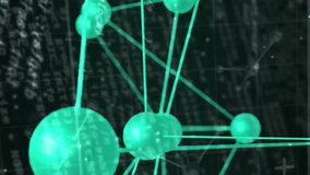 Glowing green molecular structure animation over mathematical equations and graphs. Science, technology, chemistry, biology, analysis, research - Powered by Shutterstock - Get 15% off with code: PIKWIZARD15