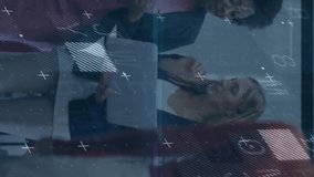 Collaborating with digital data processing animation, businesswomen in office setting. Technology, innovation, teamwork, cooperation, corporate, professional - Powered by Shutterstock - Get 15% off with code: PIKWIZARD15