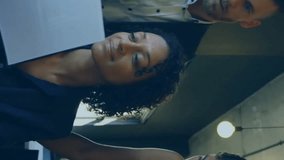 Analyzing global data with digital map overlay, business professionals in office. Technology, collaboration, teamwork, analysis, innovation, strategy - Powered by Shutterstock - Get 15% off with code: PIKWIZARD15