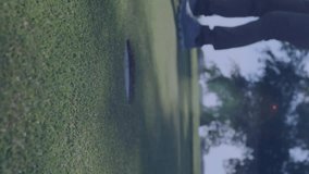 Golfer on course with digital data and technology overlay animation. sports, innovation, augmented reality, analytics, digital transformation - Powered by Shutterstock - Get 15% off with code: PIKWIZARD15