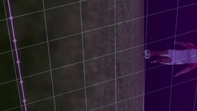 Soccer players on field with data graph animation overlaying scene. Sports, analytics, performance, athletes, teamwork, strategy - Powered by Shutterstock - Get 15% off with code: PIKWIZARD15