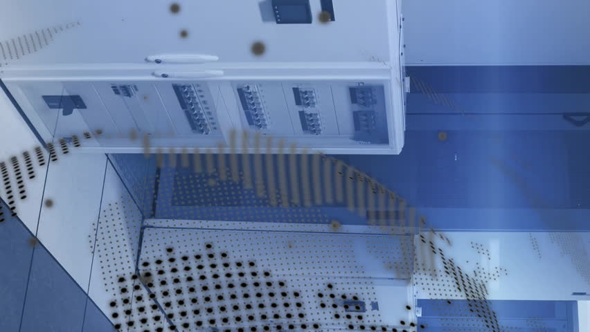 Data processing animation over server room with digital world map overlay. Technology, networking, data center, automation, innovation, global - Powered by Shutterstock - Get 15% off with code: PIKWIZARD15