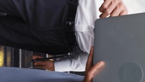 In modern office, animation of social media notifications surrounding smiling couple. Business, technology, communication, connection, digital, corporate - Powered by Shutterstock - Get 15% off with code: PIKWIZARD15