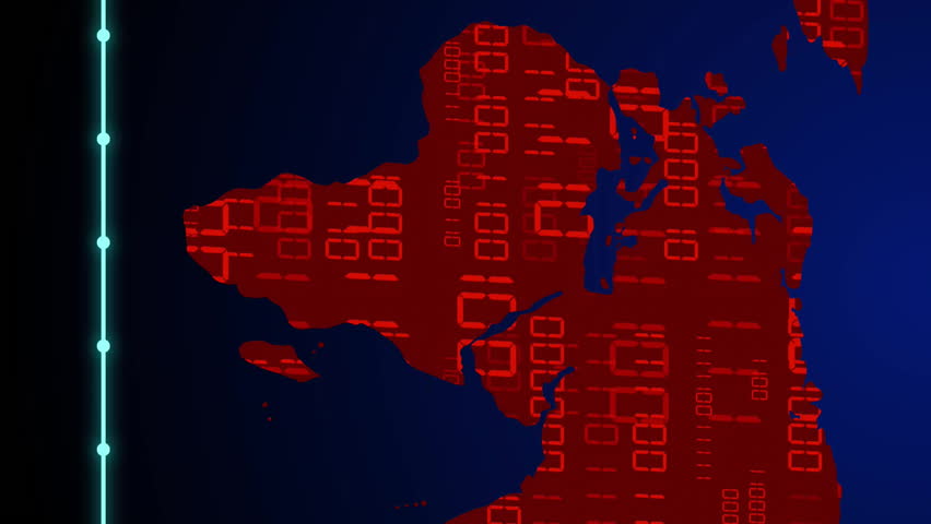 Animation of world map with digital virus alerts and data graphs in red. Pandemic, outbreak, technology, data visualization, global, health