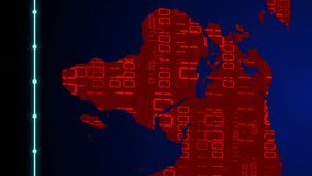 Animation of world map with digital virus alerts and data graphs in red. Pandemic, outbreak, technology, data visualization, global, health - Powered by Shutterstock - Get 15% off with code: PIKWIZARD15