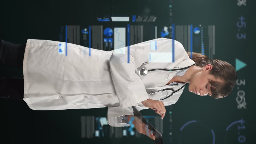 Animation of data processing over businessman. Global medicine healthcare and data processing concept digitally generated video.