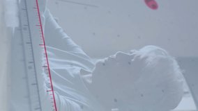 Animation of graph and covid 19 virus cells over woman using smartphone. global covid 19 pandemic concept digitally generated video. - Powered by Shutterstock - Get 15% off with code: PIKWIZARD15