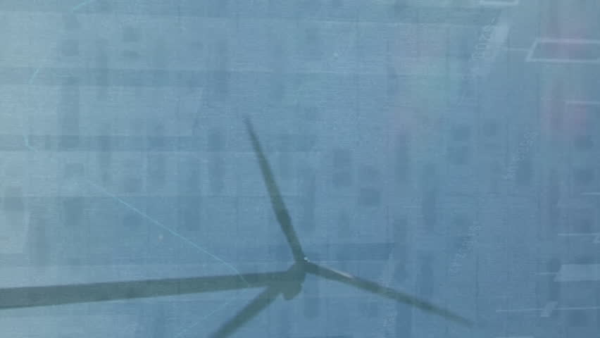 Animation of media icons in envelope over data processing and wind turbines. Global business, ecology and digital interface concept digitally generated video. - Powered by Shutterstock - Get 15% off with code: PIKWIZARD15