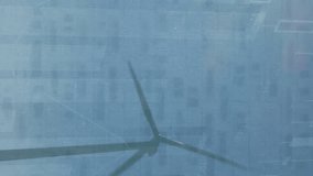 Animation of media icons in envelope over data processing and wind turbines. Global business, ecology and digital interface concept digitally generated video. - Powered by Shutterstock - Get 15% off with code: PIKWIZARD15