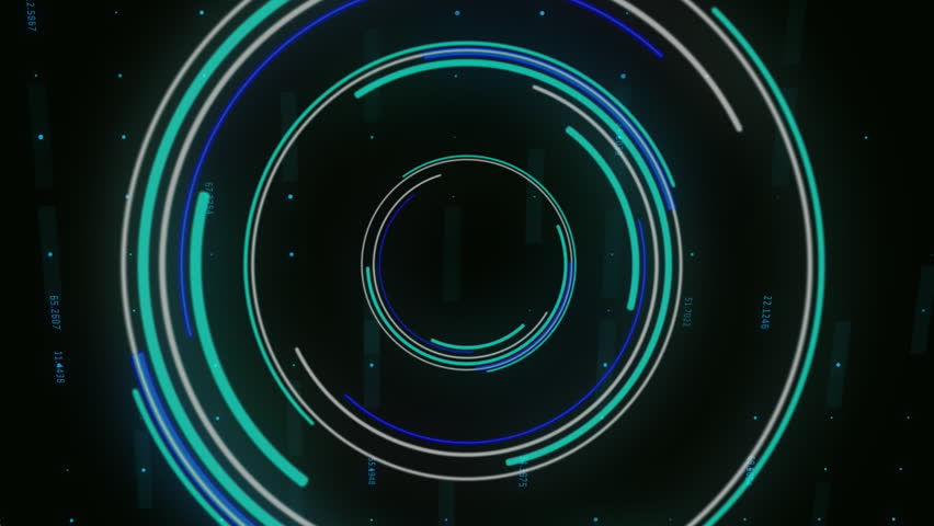 Animation of neon round scanner over financial data processing against black background. Global finance and business technology concept - Powered by Shutterstock - Get 15% off with code: PIKWIZARD15