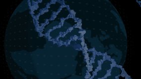 Animation of computer language, binary codes, dna helixes and globe over black background. Digitally generated, hologram, globalization, molecule, coding, programming language, medical, technology. - Powered by Shutterstock - Get 15% off with code: PIKWIZARD15