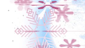 Animation of snowflakes over moon and snow falling. Winter, christmas and digital interface concept digitally generated video. - Powered by Shutterstock - Get 15% off with code: PIKWIZARD15