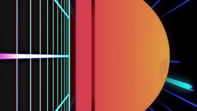 Retro sunset with neon grid and light streaks animation. 80s, futuristic, digital, vibrant, synthwave, cyberpunk - Powered by Shutterstock - Get 15% off with code: PIKWIZARD15