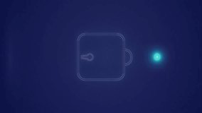 Renewable energy and environmental protection icons animation over glowing lock symbol. security, technology, sustainability, eco-friendly, conservation, clean energy - Powered by Shutterstock - Get 15% off with code: PIKWIZARD15