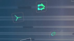 Animation of eco icons and data processing over computer servers. Global computing, digital interface and data processing concept digitally generated video. - Powered by Shutterstock - Get 15% off with code: PIKWIZARD15