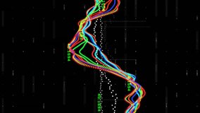 Animation of data and colourful graph processing over grid on black background. Connection, data, processing, digital interface and communication, digitally generated video. - Powered by Shutterstock - Get 15% off with code: PIKWIZARD15