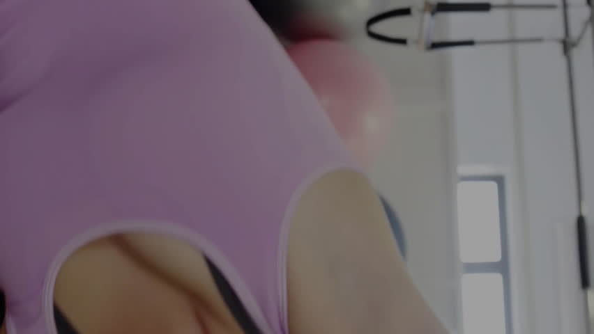 Women exercising in gym with financial data processing animation overlay. Fitness, workout, analysis, technology, health, finance - Powered by Shutterstock - Get 15% off with code: PIKWIZARD15