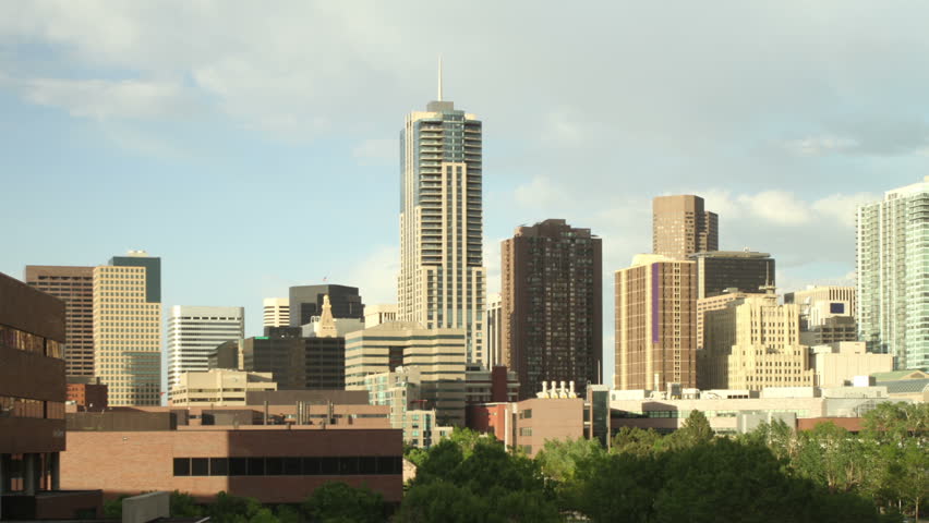Evening in Downtown Denver, Colorado. HD 1080p time lapse.
