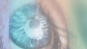 Animation of digital screen with data processing over eye of caucasian woman. Data processing, communication, bionic eye and technology concept digitally generated video. - Powered by Shutterstock - Get 15% off with code: PIKWIZARD15