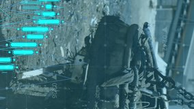 Animation of financial data processing over landfill site. Global ecology, finances and digital interface concept digitally generated video. - Powered by Shutterstock - Get 15% off with code: PIKWIZARD15